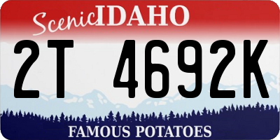 ID license plate 2T4692K