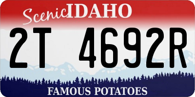 ID license plate 2T4692R