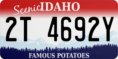 ID license plate 2T4692Y