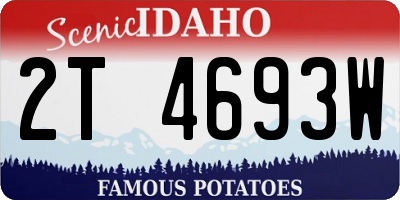 ID license plate 2T4693W