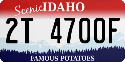 ID license plate 2T4700F