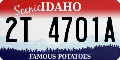 ID license plate 2T4701A