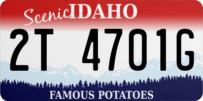 ID license plate 2T4701G