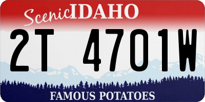 ID license plate 2T4701W