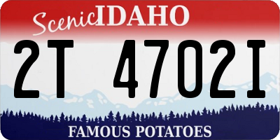 ID license plate 2T4702I
