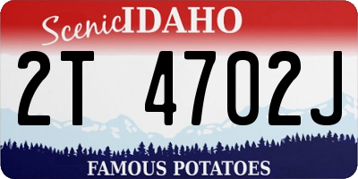ID license plate 2T4702J