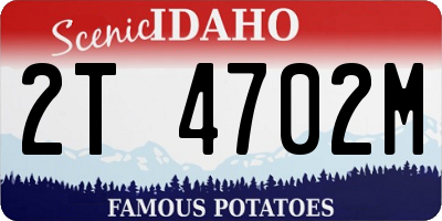 ID license plate 2T4702M