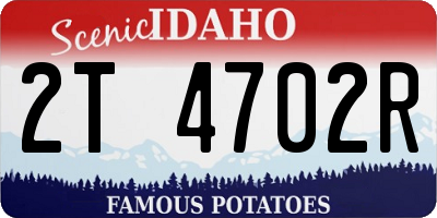 ID license plate 2T4702R