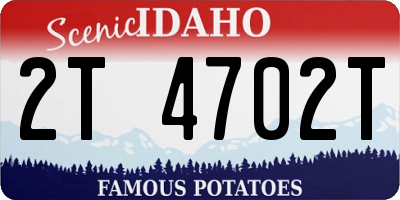 ID license plate 2T4702T