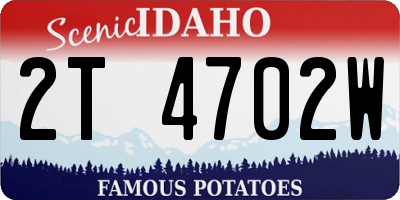 ID license plate 2T4702W