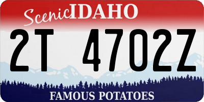 ID license plate 2T4702Z