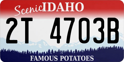 ID license plate 2T4703B