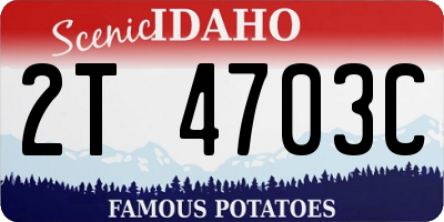 ID license plate 2T4703C