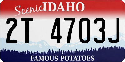 ID license plate 2T4703J