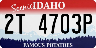 ID license plate 2T4703P