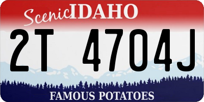 ID license plate 2T4704J