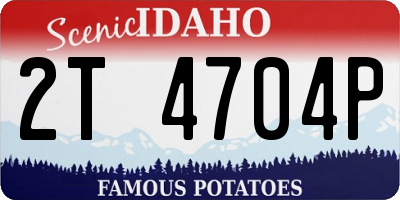 ID license plate 2T4704P