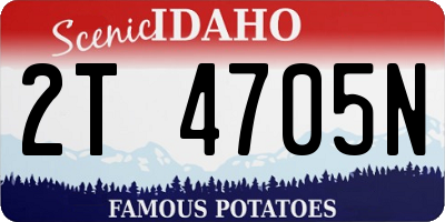 ID license plate 2T4705N