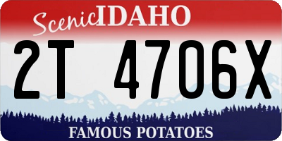 ID license plate 2T4706X