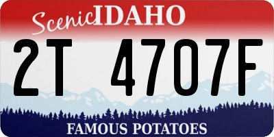 ID license plate 2T4707F