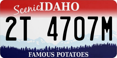 ID license plate 2T4707M