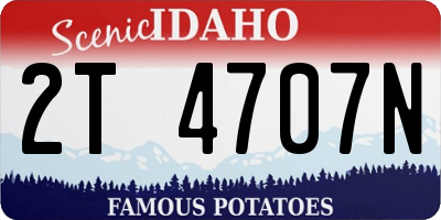 ID license plate 2T4707N