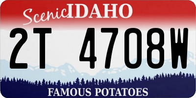ID license plate 2T4708W