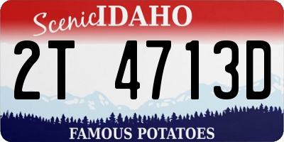 ID license plate 2T4713D