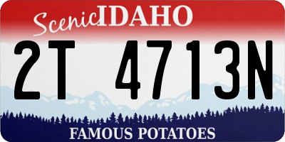ID license plate 2T4713N