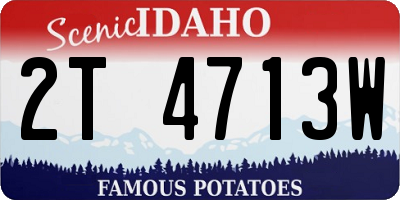 ID license plate 2T4713W