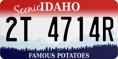 ID license plate 2T4714R