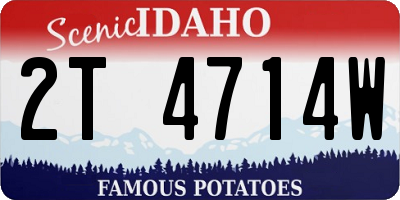ID license plate 2T4714W