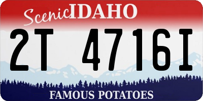 ID license plate 2T4716I