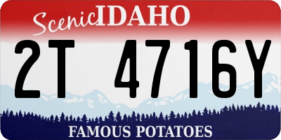 ID license plate 2T4716Y