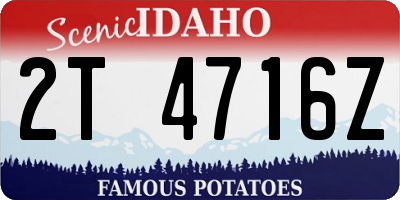 ID license plate 2T4716Z