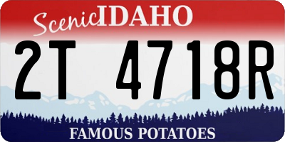 ID license plate 2T4718R