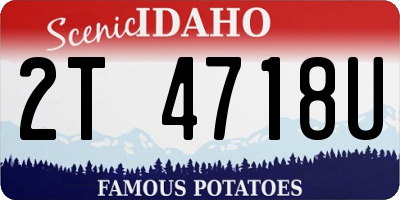 ID license plate 2T4718U