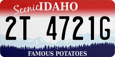 ID license plate 2T4721G