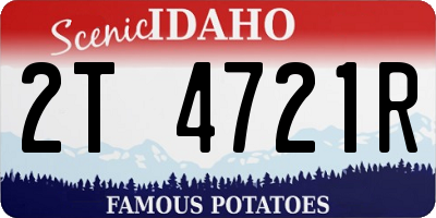 ID license plate 2T4721R