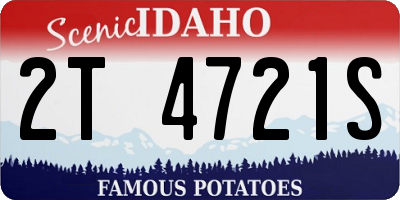 ID license plate 2T4721S