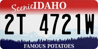 ID license plate 2T4721W