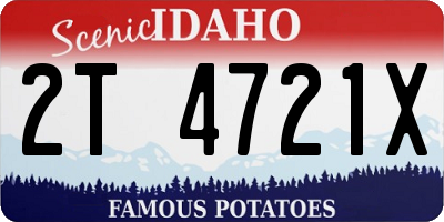 ID license plate 2T4721X