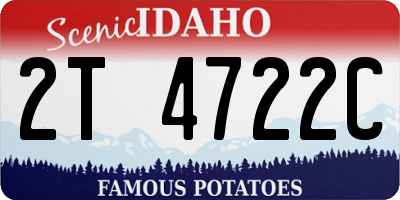 ID license plate 2T4722C