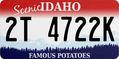 ID license plate 2T4722K