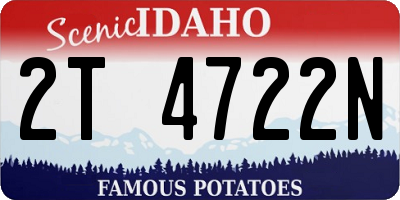 ID license plate 2T4722N
