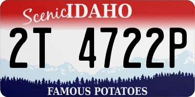 ID license plate 2T4722P