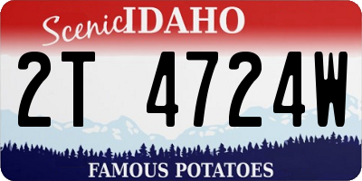 ID license plate 2T4724W