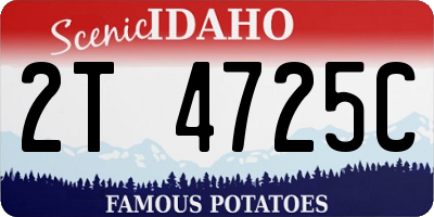 ID license plate 2T4725C