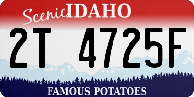 ID license plate 2T4725F