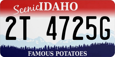 ID license plate 2T4725G